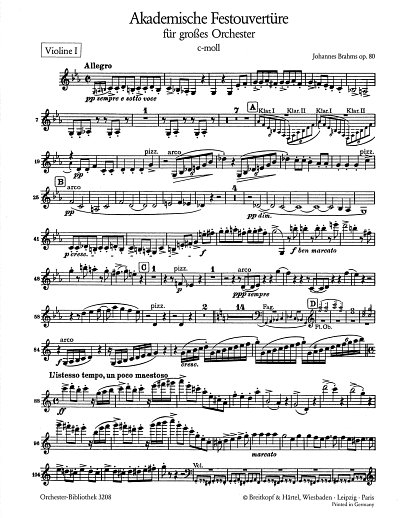 J. Brahms: Akademische Festouvertuere C-Moll Op 80