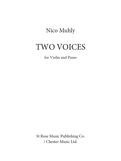 N. Muhly: Two Voices, VlKlav (Bu)