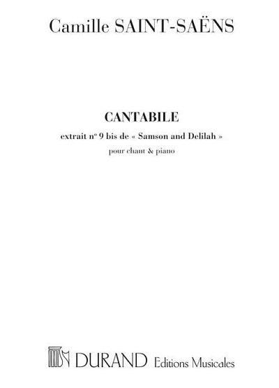 C. Saint-Saëns: Cantabile Extrait no 9bis de S, GesKlav (KA)
