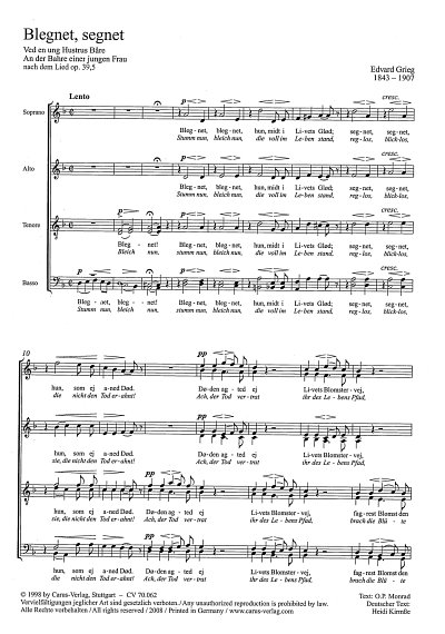 E. Grieg: Blegnet, segnet (An der Bahre einer jungen Frau) d-Moll op. 39 (1899)
