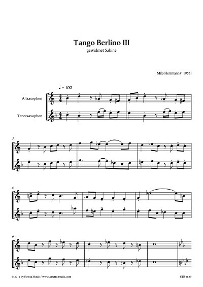 DL: M. Herrmann: Tango Berlino III gewidmet Sabine