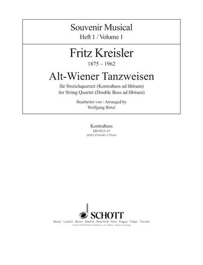 K. Fritz: Alt-Wiener Tanzweisen Heft 1, 4Str;Kb (Kb)