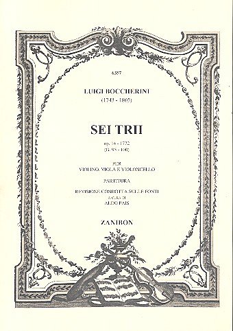 L. Boccherini: 6 Trii Op. 14 - Six Trios Op, VlVlaVc (Part.)