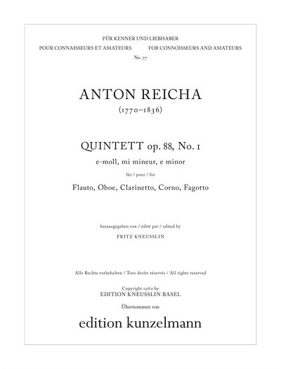A. Reicha: Quintett e-Moll op. 88/1 (Stsatz)