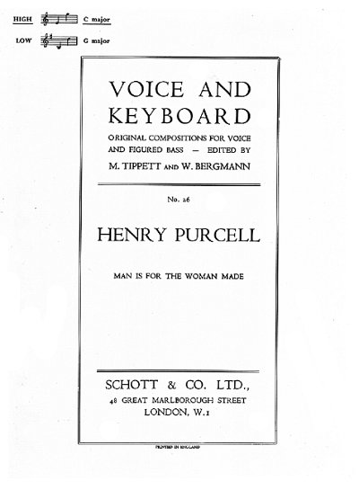 H. Purcell: Man is for the Woman made Nr. 26, GesHKlav