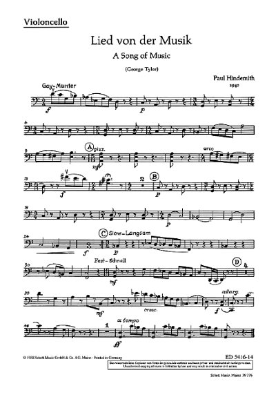 P. Hindemith: Lied von der Musik  (Vc)