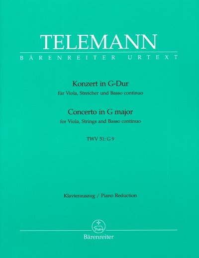 G.P. Telemann: Konzert in G-Dur TWV 51:G, VaStrBc (KlavpaSt)