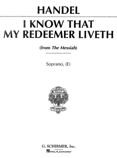 G.F. Händel: I know that my Redeemer liveth, GesHKlav
