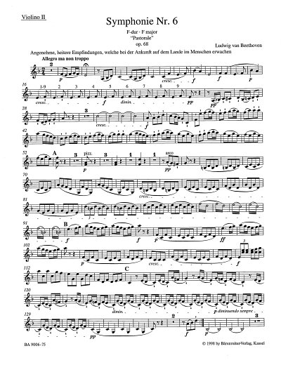 L. v. Beethoven: Symphonie Nr. 6 F-Dur op. 68, Sinfo (Vl2)