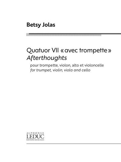 Quatuor Vii Afterthoughts (Pa+St)