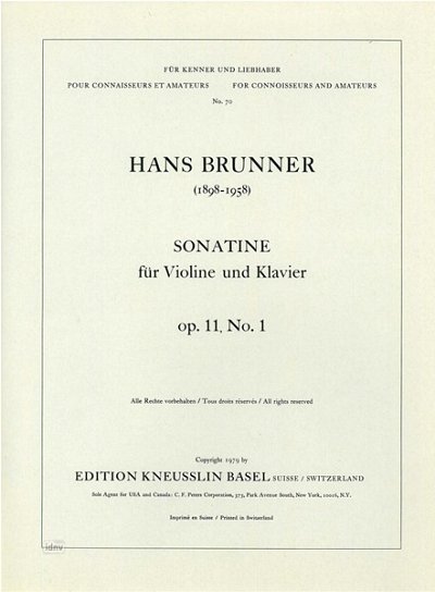 H. Brunner: Sonatine op. 11/1, VlKlav (KlavpaSt)