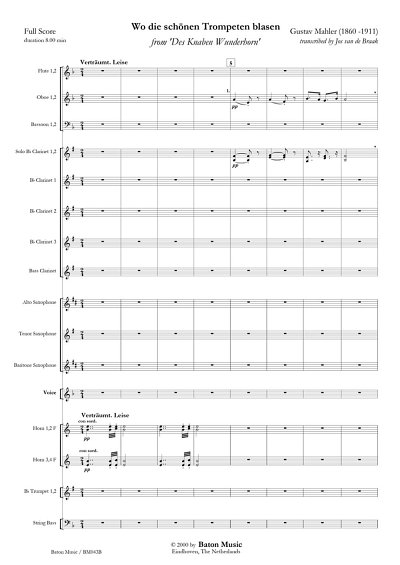G. Mahler: Wo die schönen Trompeten blasen (Pa+St)