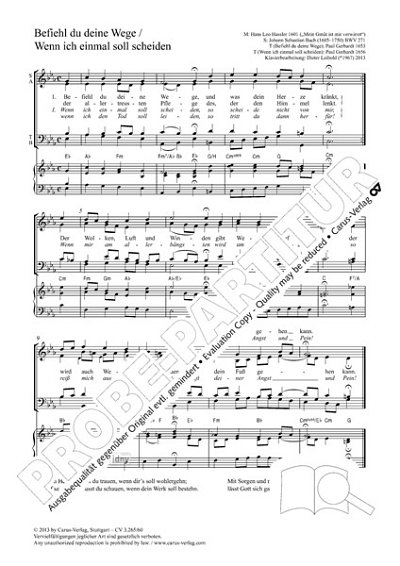 J.S. Bach et al.: Befiehl du deine Wege Es-Dur BWV 271