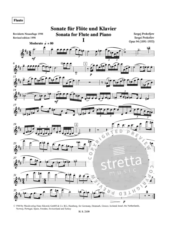 S. Prokofjew: Sonate für Flöte und Klavie, FlKlav (KlavpaSt) (4)