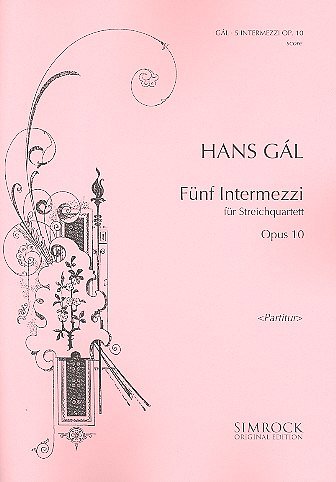 G. Hans: 5 Intermezzi op. 10 , 2VlVaVc (Part.)