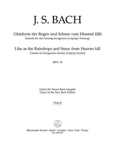 J.S. Bach: Gleichwie der Regen und Schnee vom Himmel fällt B