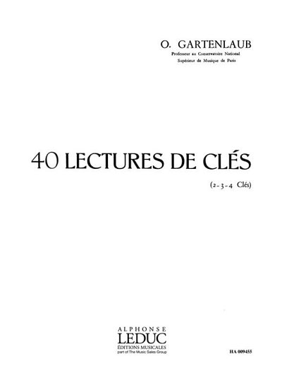 40 Lectures De Cles 2 3 Ou 4 Cles (Bu)