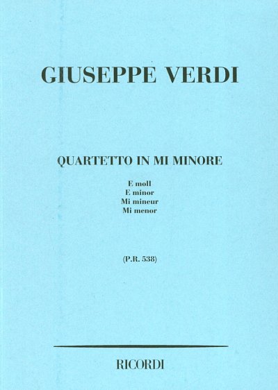 G. Verdi: Quartetto In Mi Minore (Part.)
