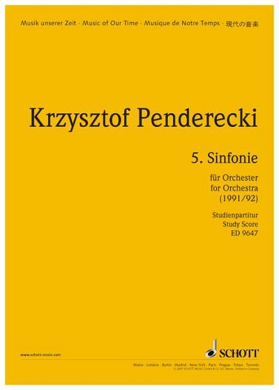 DL: K. Penderecki: 5. Sinfonie, Orch (Stp)