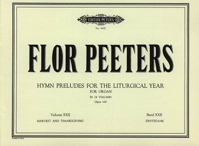 F. Peeters: 213 Choralvorspiele 22 Fuer Das Kirchenjahr