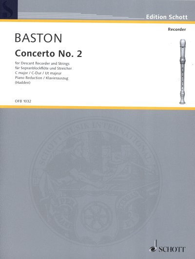 J. Baston: Concerto Nr. 2  C-Dur, SblfKlav (KlavpaSt)