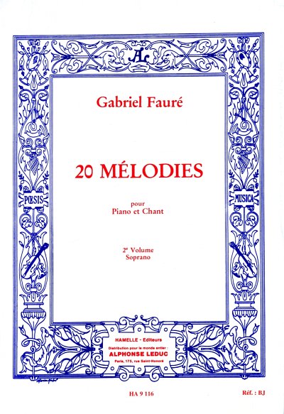 G. Fauré: 20 Mélodies volume 2: Soprano (Bu)