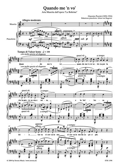 DL: G. Puccini: Quando me 'n vo' Arie der Musetta aus der Op
