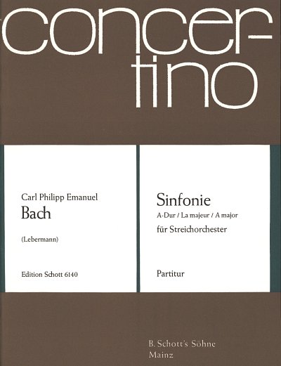 C.P.E. Bach: Sinfonie A-Dur Wq 182/4 , Stro (Part.)