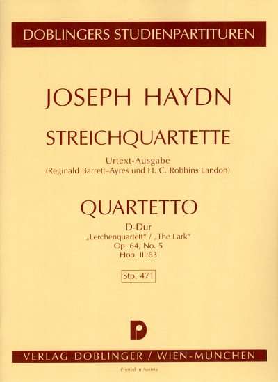 J. Haydn: Quartett D-Dur Op 64/5 Hob 3/63 (Lerchen)