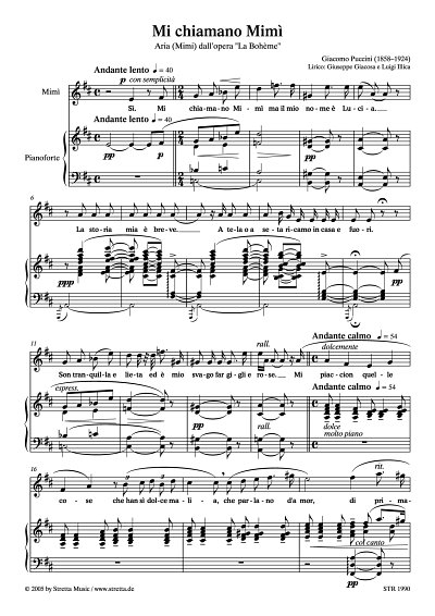 DL: G. Puccini: Mi chiamano Mimi Arie der Mimi aus der Oper 