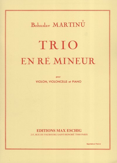 B. Martinů: Trio Re Mineur