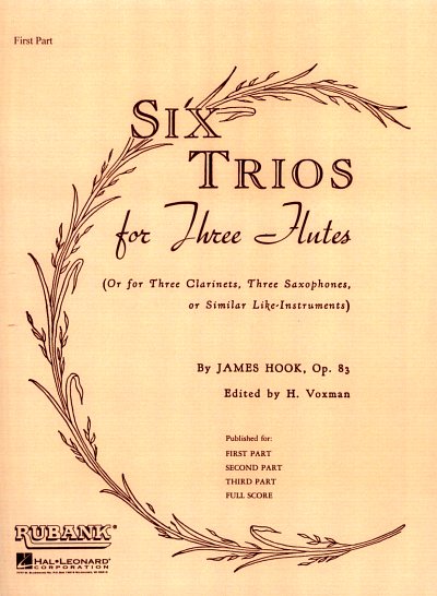 J. Hook: Six Trios op. 83, 3Fl (Fl1)