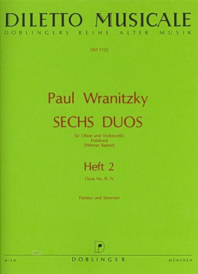 P. Wranitzky: 6 Duos - Heft 2: Duo 3 B-Dur, 4 G-Dur