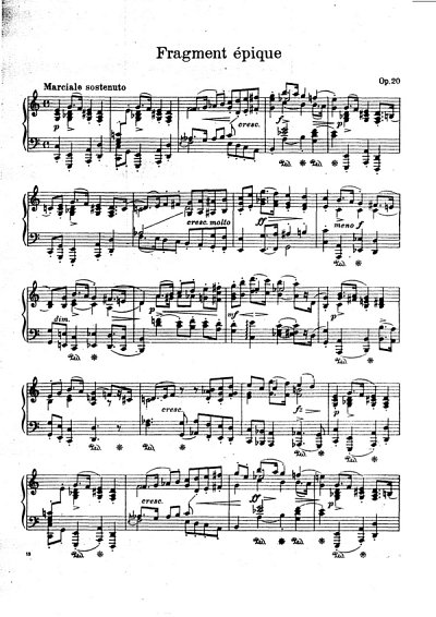 M. Lyssenko: Fragment épique op. 20, Klav