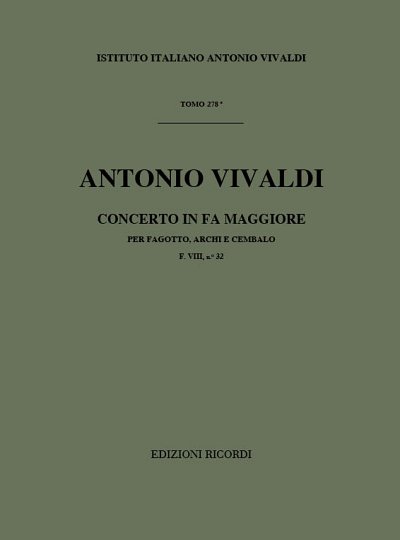 Concerto per Fagotto, Archi e BC in Fa Rv 490 (Part.)