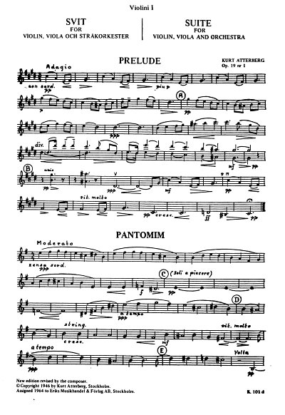 K. Atterberg: Suite op. 19, VlVlaStr (Vl1)