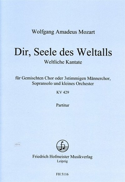 W.A. Mozart: Dir Seele des Weltalls KV429 (Part.)