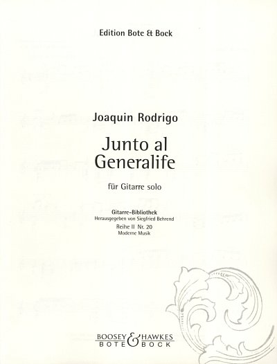 J. Rodrigo: Junto Al Generalife Reihe 2 Nr 20 Moderne Musik