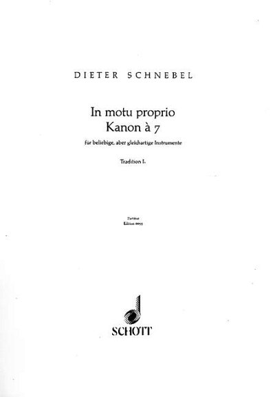 DL: D. Schnebel: In motu proprio (Sppa)