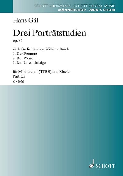 H. Gál: Drei Porträtstudien op. 34 , Mch4Klav (Part.)