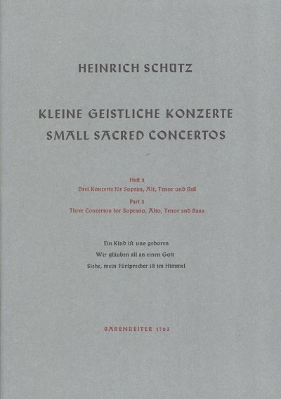 H. Schütz: Kleine geistliche Konzerte, Heft 3