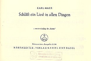 K. Marx: Schläft ein Lied in allen Dingen (1954)