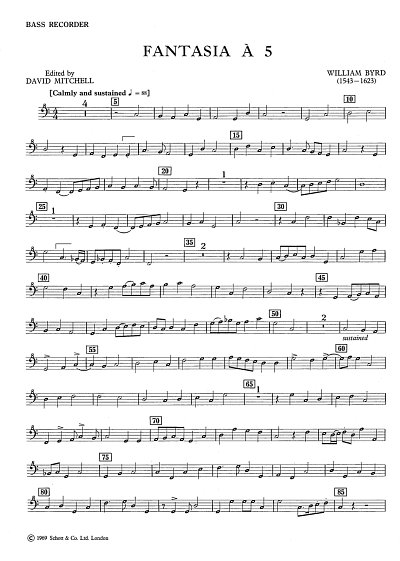 W. Byrd: Fantasia a 5, 5Bfl (Bblf)