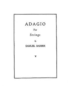 S. Barber: Adagio, Stro (Part.)