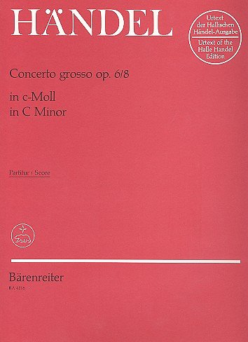G.F. Händel: Concerto grosso c-Moll op. 6/8 H, StroBc (Part)
