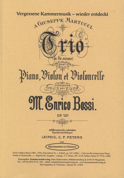 M.E. Bossi: Klaviertrio Nr. 1 d-Moll op. 107 (1896)