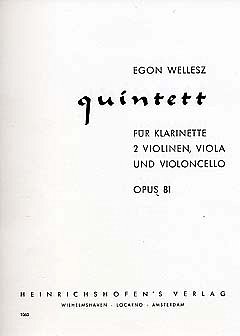 Wellesz Egon: Quintett Op 81