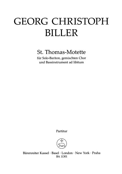 G. C. Biller: St. Thomas-Motette, GsBrGch;Bs (Part.)
