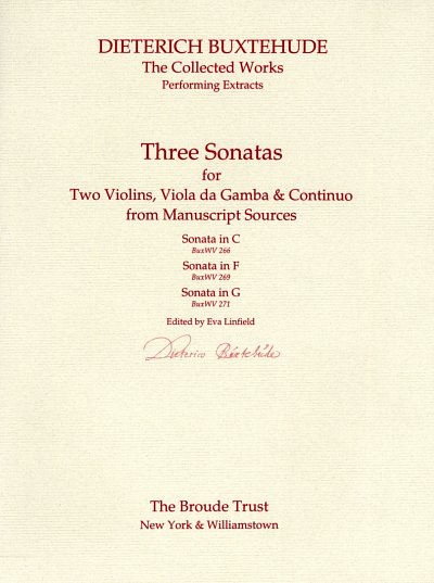 D. Buxtehude: 3 Sonatas For 2 Violins Viola Da Gamba