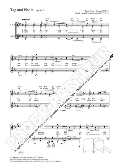 A. Mendelssohn: Tag und Nacht Es-Dur op. 42,2